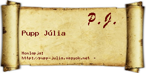 Pupp Júlia névjegykártya